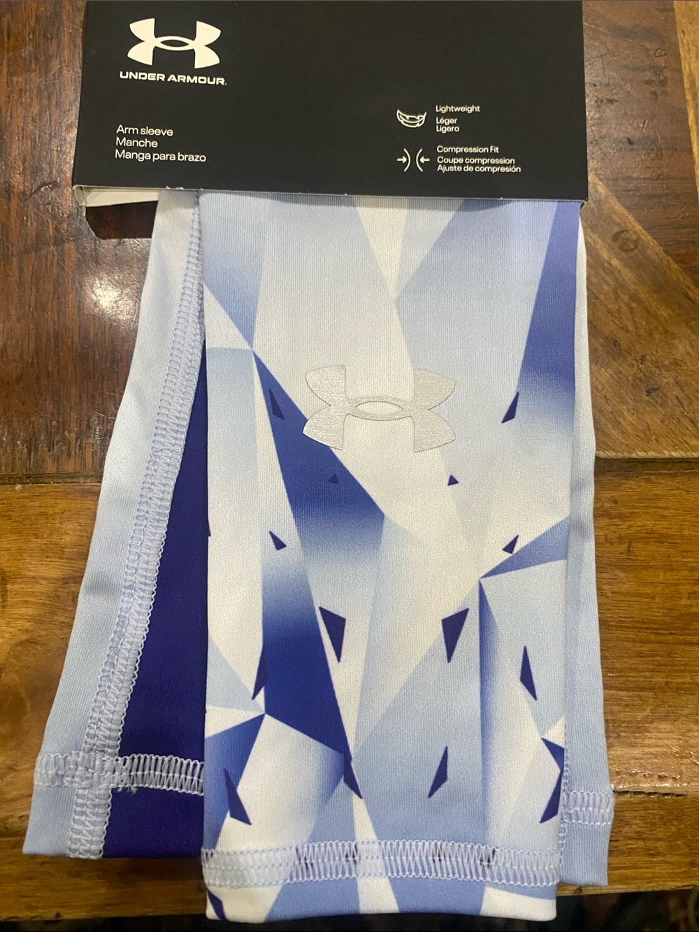 Volleyball or Basketball Under Armour Light Blue & Navy Geometric Arm Sleeve